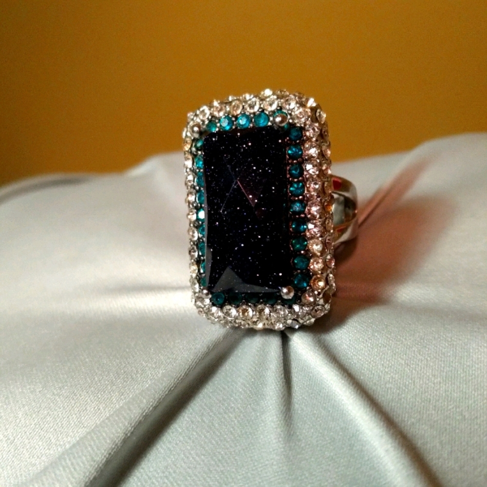 Blue Stone Stainless Steel Ring